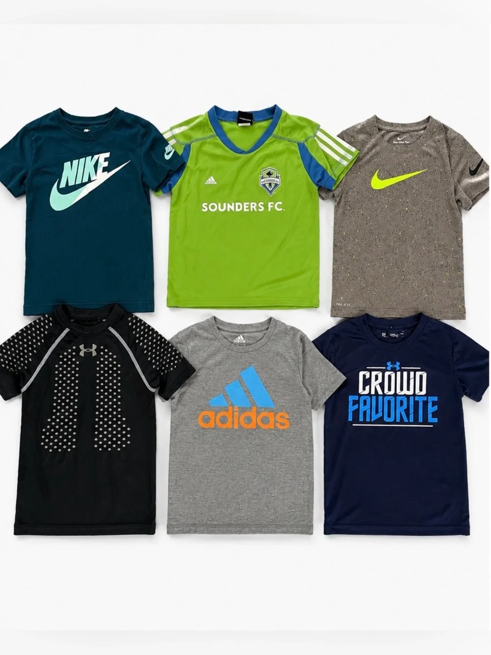 Bundle of Boys Size 5-6 Athletic Shirts Nike Adidas Under Armour Back to School📚